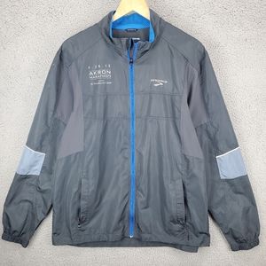 Brooks Shelter Tech Running Jacket Gray Blue 2012 Akron Marathon Breathable XL
